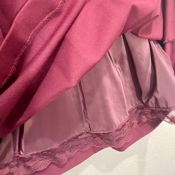 Trina Turk Fit & Flare Women's Dress Wine Pleated Short Cap Sleeve Zip Back 6/8 - Picture 9 of 11